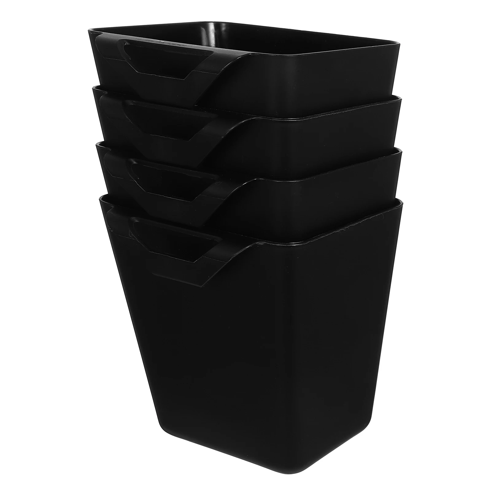 

4 Pcs Cart Storage Basket Hanging Cup Holders Cabinet Bedroom Wall Kitchen Bedside Organizer for Black Table Bathroom Rack