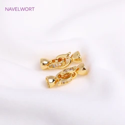 18K Gold Plated Inlaid Zircon Brass Connector Clasps Pearl Clasps For Bracelet Making,For Jewelry,DIY Accessories Wholesale