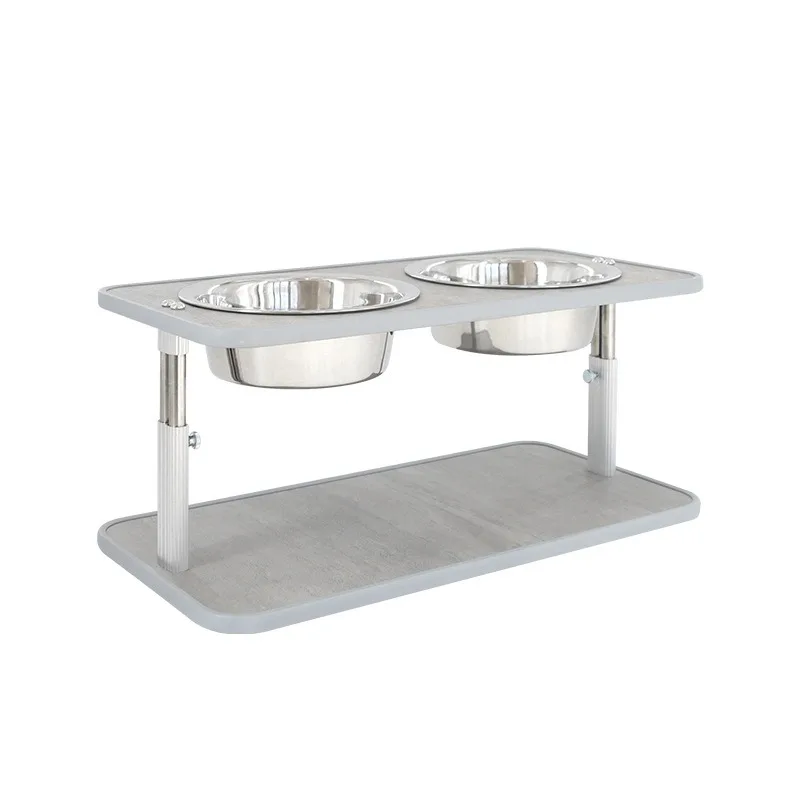 

Pet bowl, ceramic double bowl neck protection, anti-overturning tall bowl rack