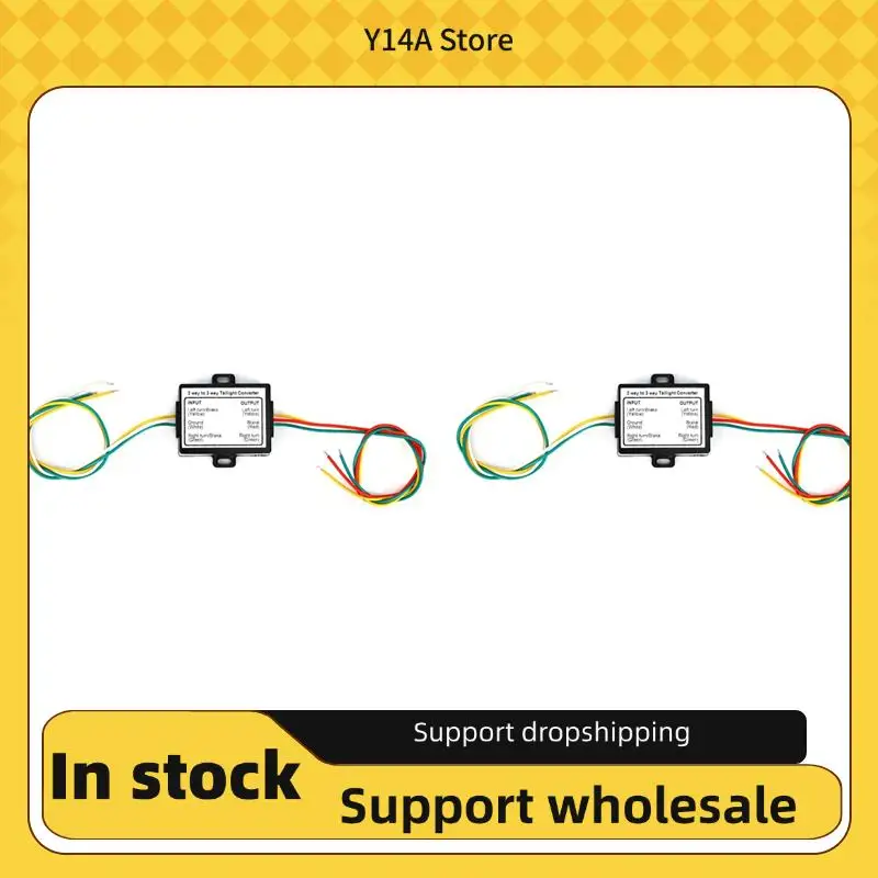 Y14A 2X 2-To-3 Wire Splice Trailer Converter Electrical System Wire Harness Adapter US Type Tail Light Converter