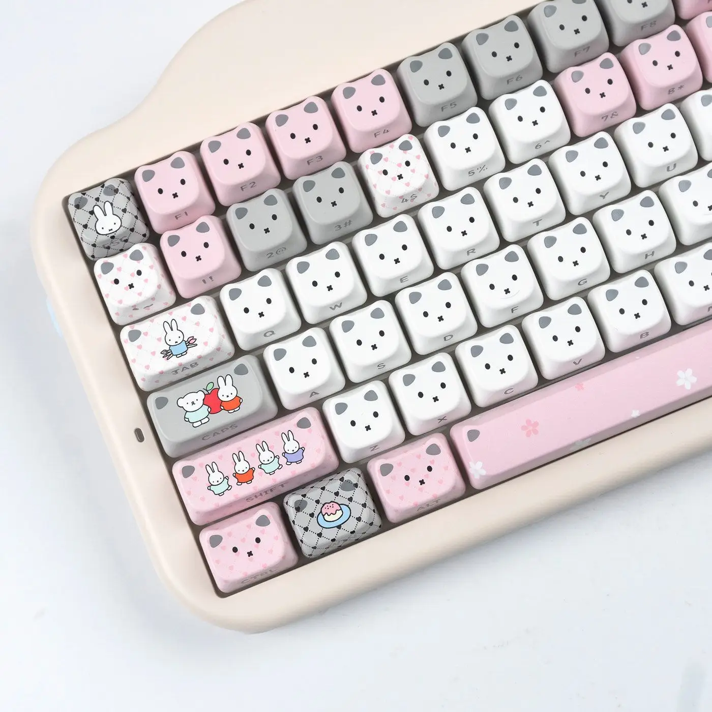 

Allow Light To Pass Through Keycap Miffy Cat Ear Side Carving Machinery Keyboard Magnetic Axis Lovable Individuality Good Looks