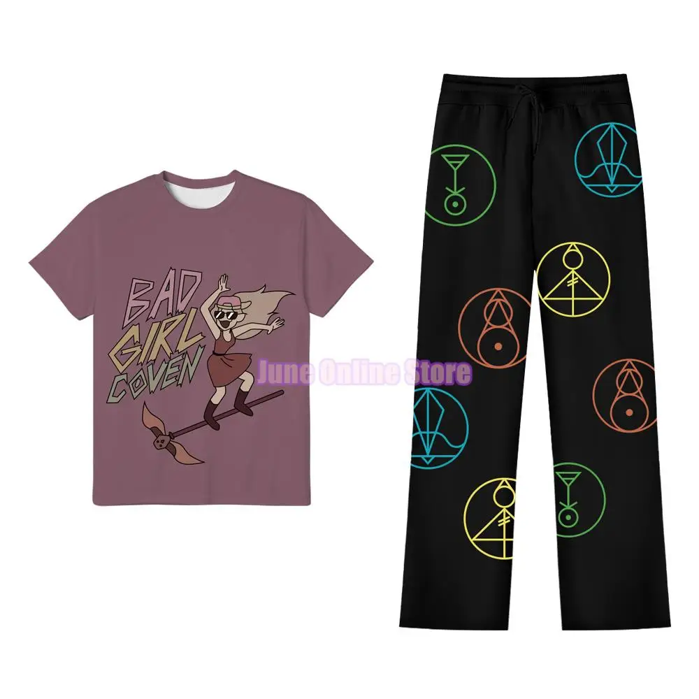 Disfraz de The Owl Cos House Luz Noceda Hunter, camiseta para hombre y mujer, pantalones con capucha, camisa de manga corta, Jersey informal de calle