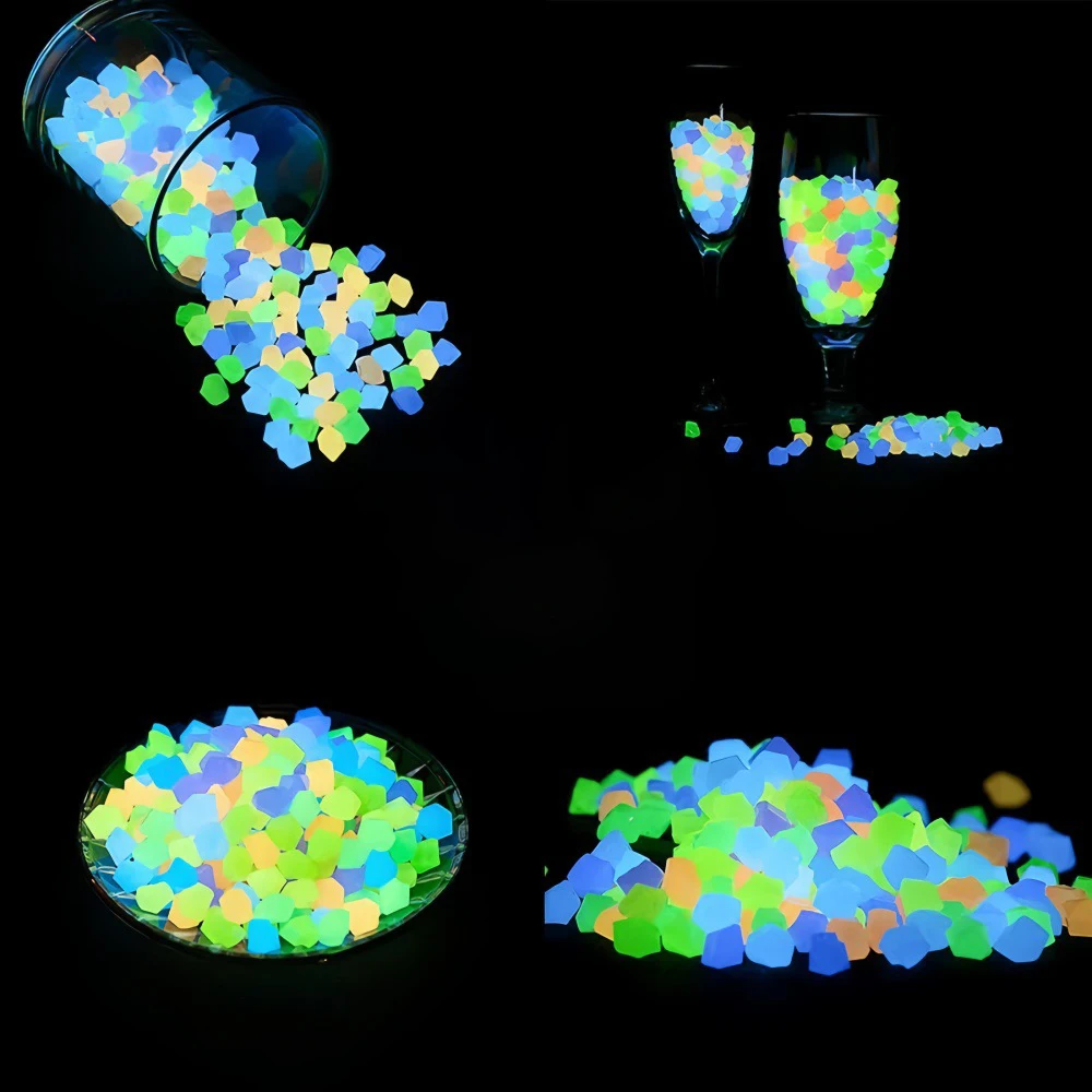 Colorful Glow In Dark Resin Gemstone Broken Ice Chips DIY Craft Supplies For Wishing Bottle Jewelry Home Decoration Gifts