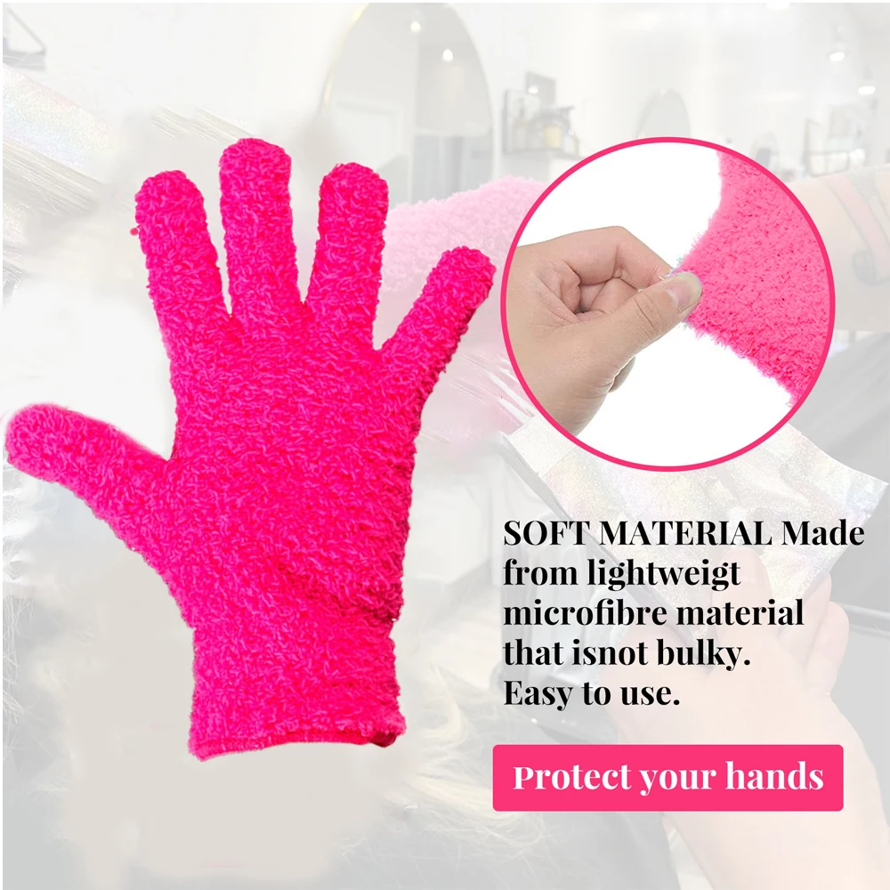 2pcs Bleach Blender Microfiber Gloves Hair Straightener Perm Curling Hairdressing Heat Resistant Finger Glove Hair Styling Tools