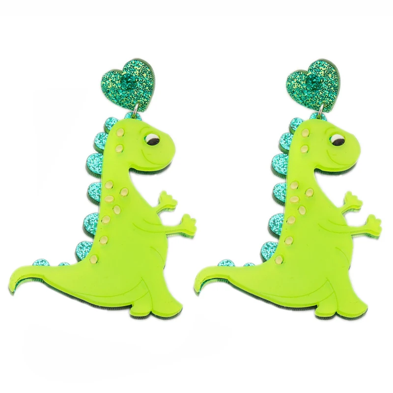 Cute Animal Acrylic Earrings For Women Fashion Cartoon  Drop Earrings Pigeon Pig Rabbit Bee Dinosaur Cat