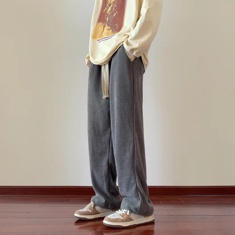 Autumn New Style Men's Straight Wide Leg Pants Casual Loose Pants Corduroy Versatile Trend Pants