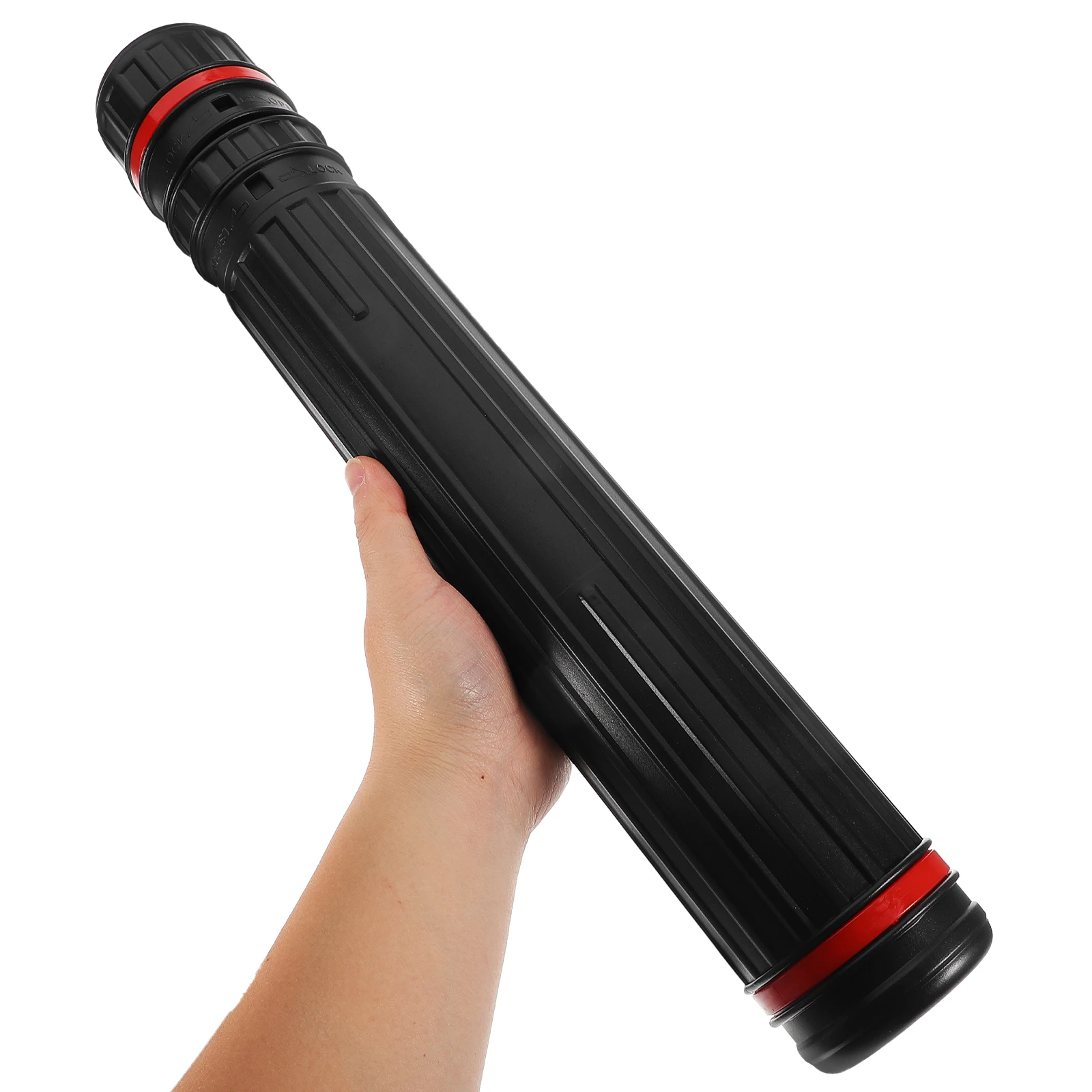 Tubo de almacenamiento de documentos ajustable Extra pequeño, negro, para obras de arte, carteles, Estuche de transporte impermeable expandible, plástico resistente