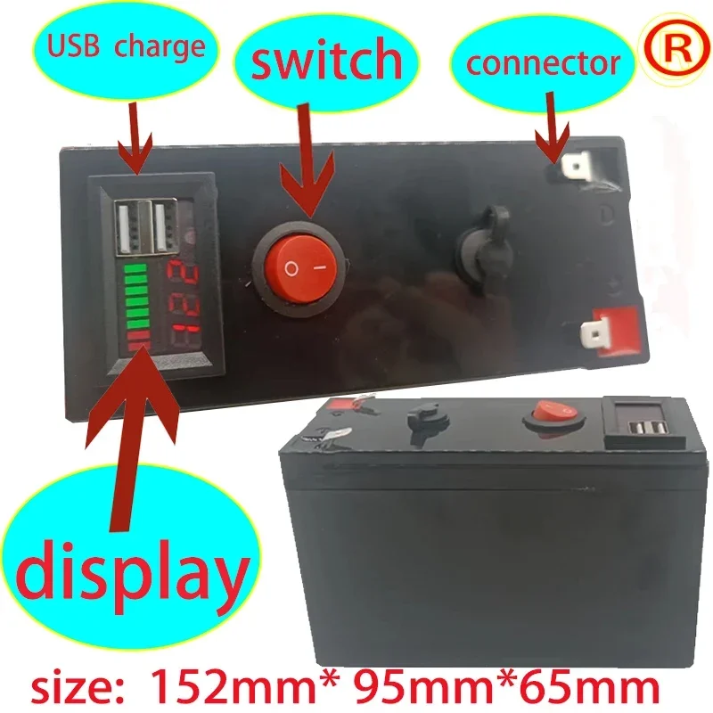 New 12V 30000mAh 3S7P 18650 Lithium Battery Pack+12.6V 3A Charger, USB Charge  Built-in 30Ah High Current BMS, 30ah 12v