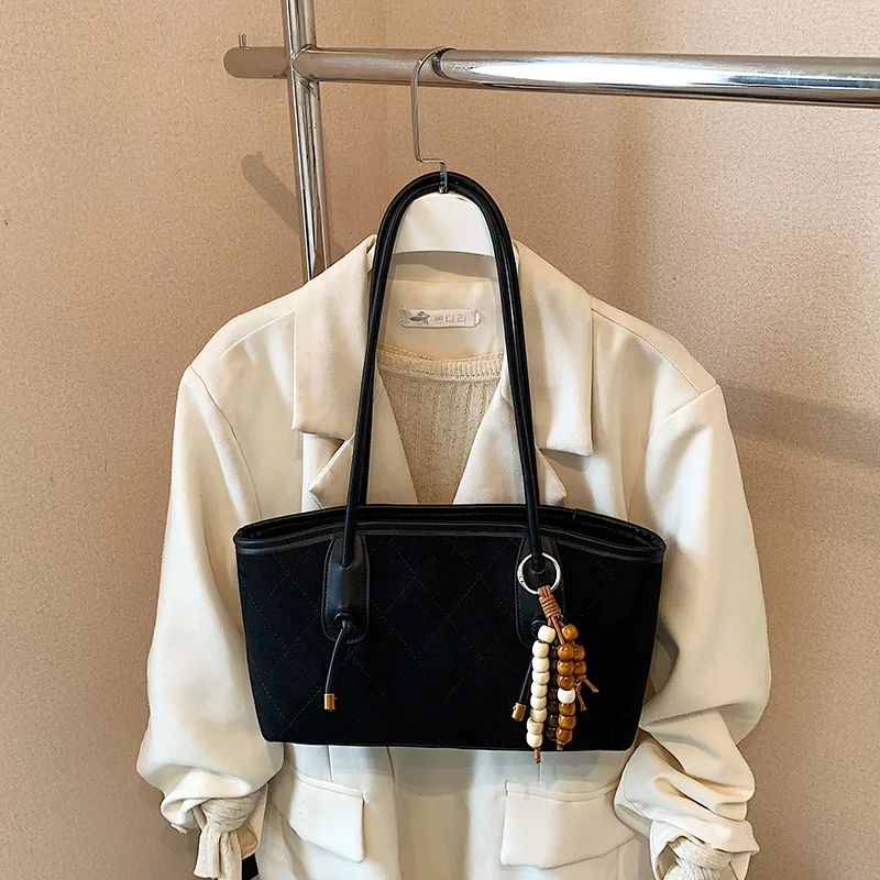 

Замшевая сумка-ведро для женщин, винтажная сумка через плечо под мышками, регулируемый ремень через плечо с верхней ручкой, рыночная сумка