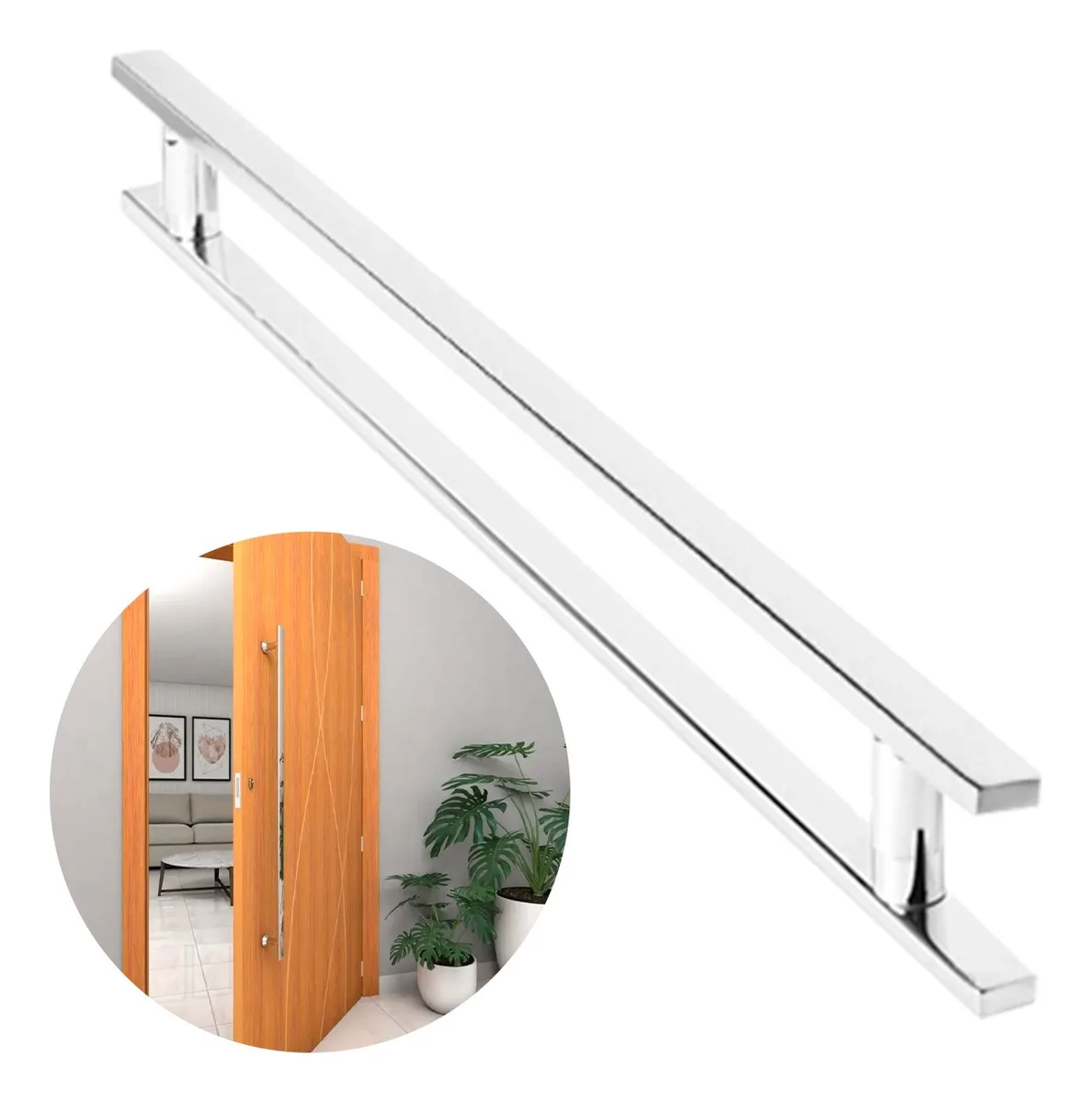 60cm Glass Wood Pivotant Door Handle Stainless Steel Brushed 304 Brinovate