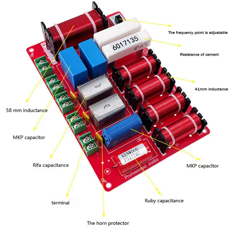 Делитель частоты ПК + металлический 4-полосный делитель частоты высоких + двойных альт + басов