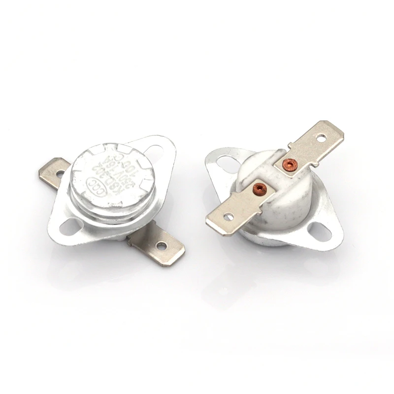 5-20Pcs KSD302 Flat Foot Fixing Ring Normally Closed Ceramic Temperature Switch 16A 250V 40℃-200℃ for Electrical Safety