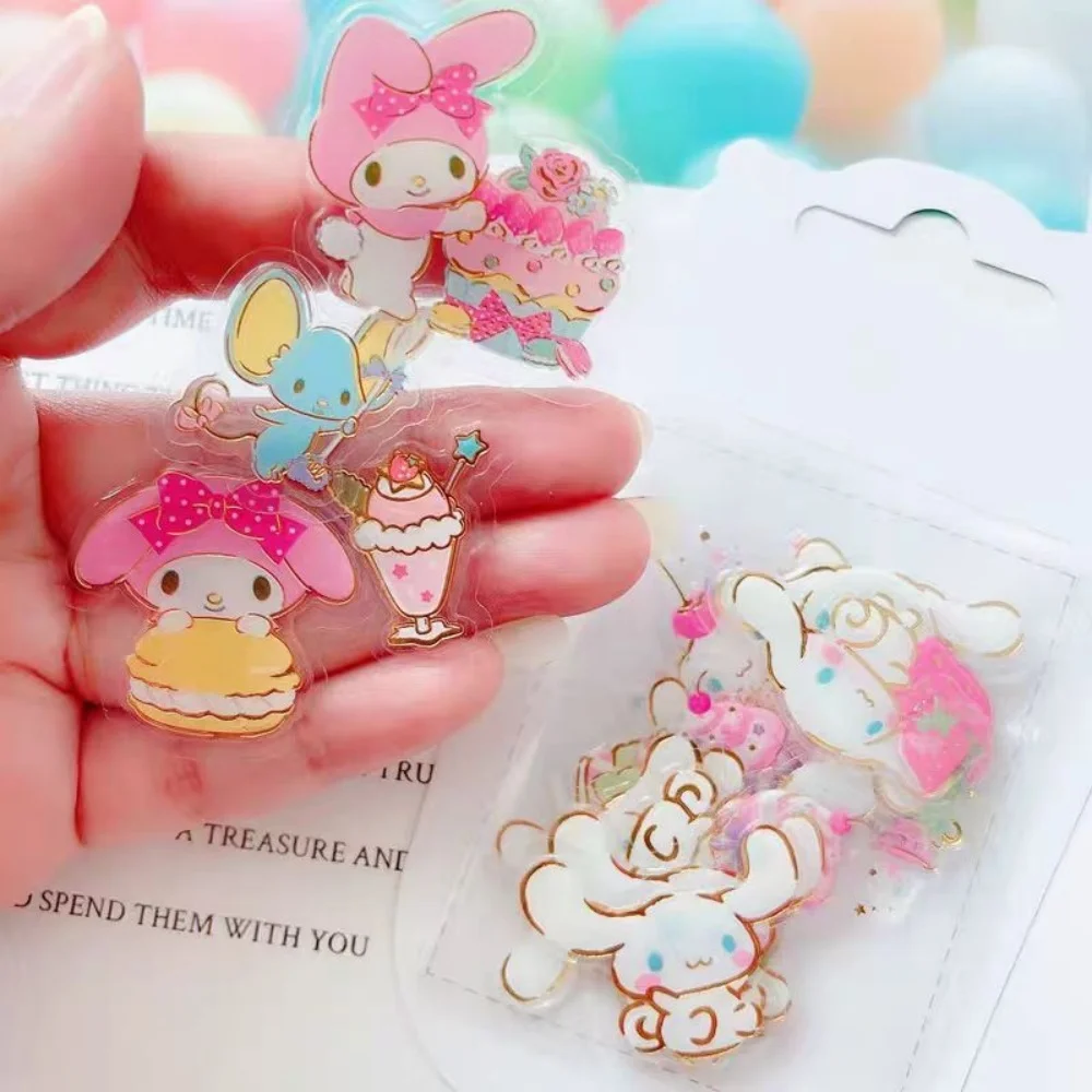 Genuino giocattoli Sanrio adesivi Hello Kitty Melody Cinnamoroll Little Twin Stars Scrapbook Casco Skateboard Decor Decalcomanie Ragazza regalo