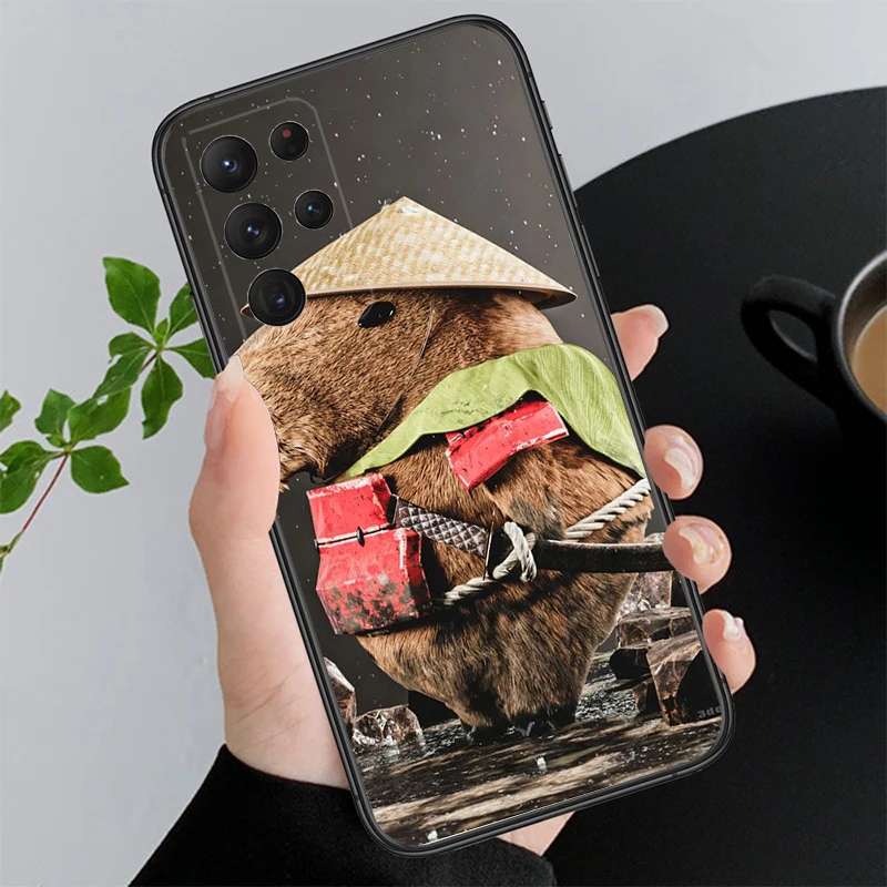 Cartoon Capybara Phone Case For Samsung A35 A55 A54 A15 A25 A05s A05 A22 A24 A52 A33 A34 M34 M14 M54 M23