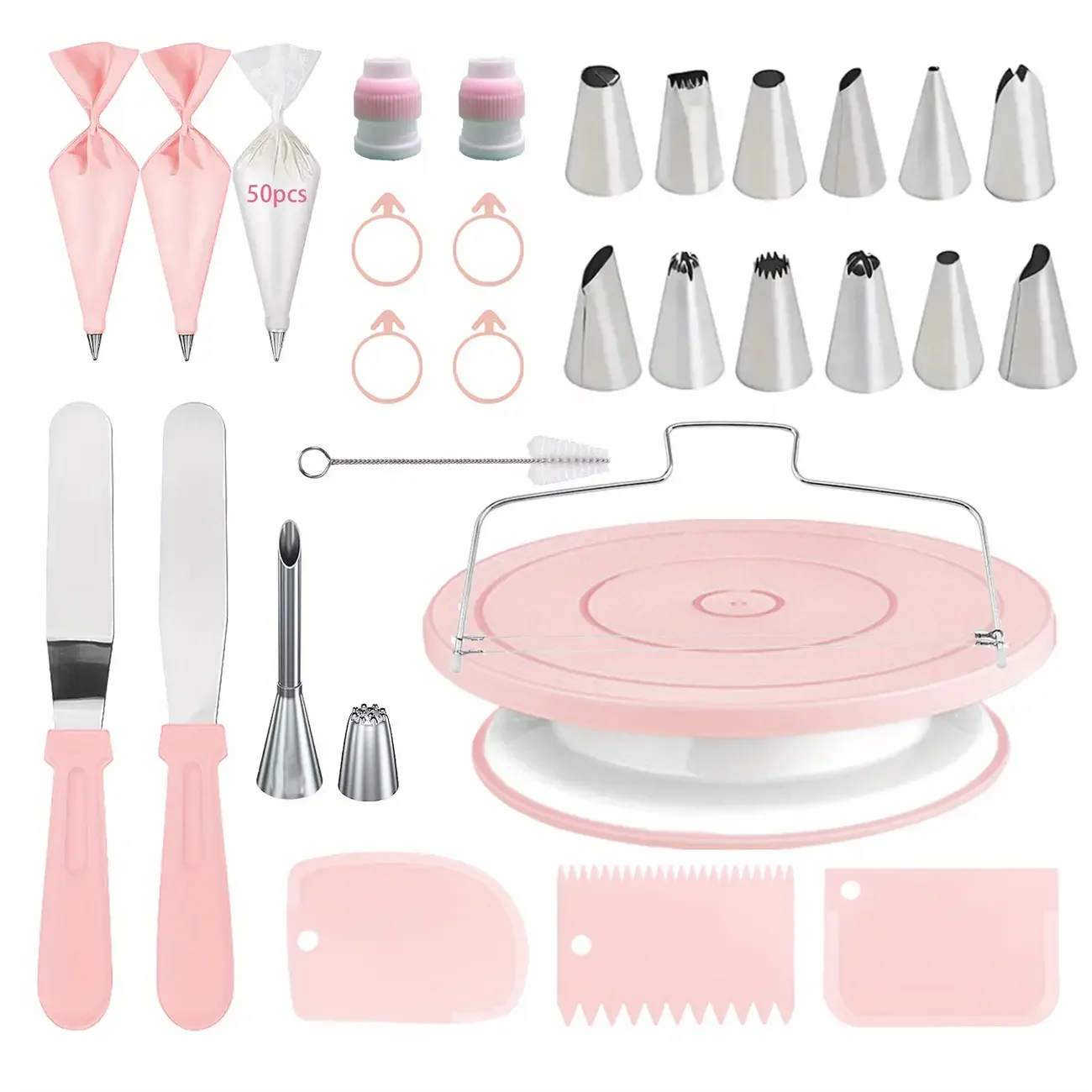 مجموعة تزيين الكيك 80 قطعة - ط - مراجعة Cake Decorating Turntable وسعره