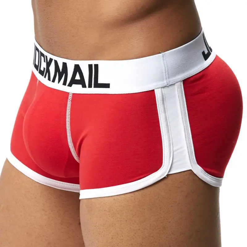 4PCS Set JOCKMAIL Ropa Interior Hombre 100% Cotton Boxers Front and Rear Cup Push Up Buttocks Shaping Sexy Panties 2XLlingerie