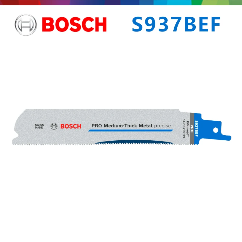 Original Bosch S937BEF Sabre Saw Blade, Bi-Metal Reciprocating Saw Blade for Medium Thick Metal Precision Cutting