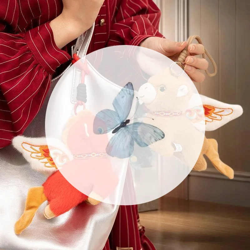 Kawaii الكرتون تحلق المهر المفاتيح أفخم الحصان العام التميمة دمية قلادة ظهره معلقة حلية لطيف السنة الجديدة هدايا الحفلات #1