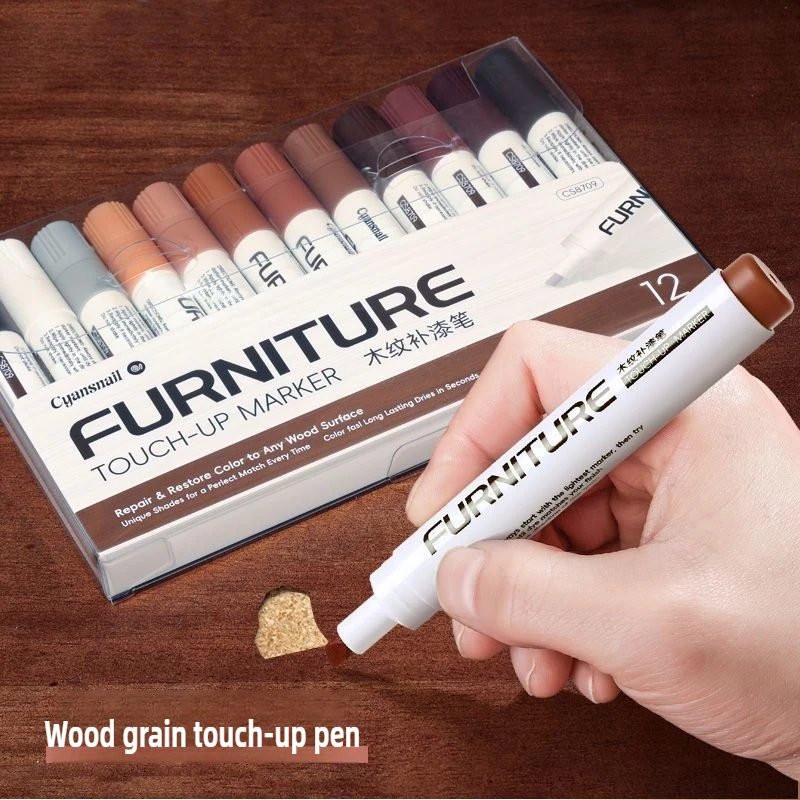 

25/17/12 PCS Waterproof Furniture Paint Markers Crayon Sharpener Set Scratch Wood Repair Pen Kit Stationery for Tables Desks