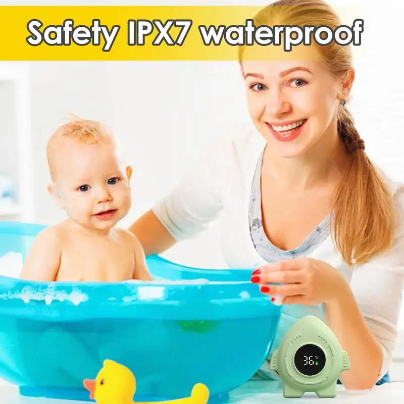 

Baby Bath Thermometer Baby Cute Cartoon Rocket IPX9 Waterproof Battery Operated Bath Temp Tester With Digital LED Display