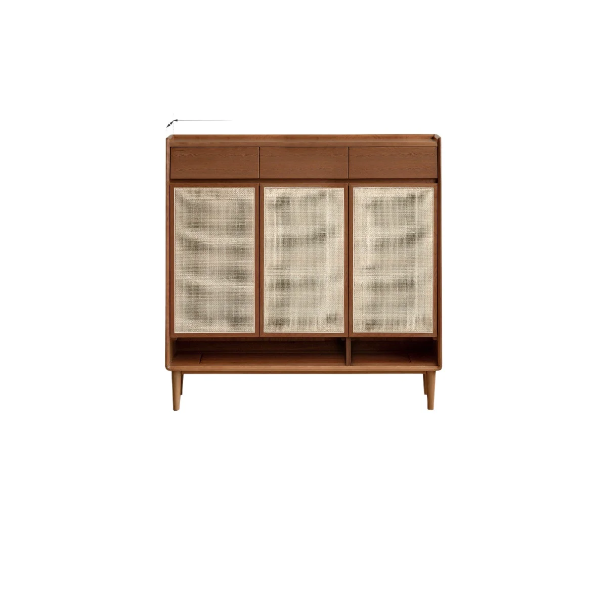 LMM solid wood shoe cabinet household entry living room oak rattan walnut locker