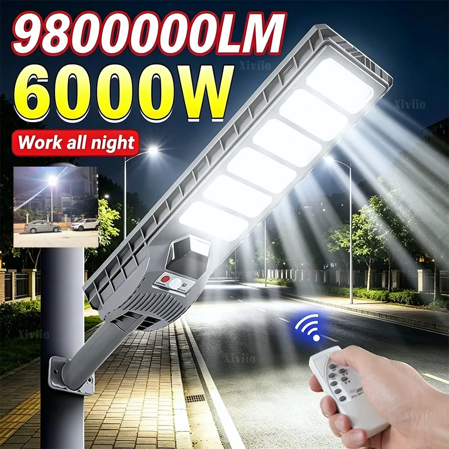 98000000LM 6000W/3000W Solar Lights Outdoor Waterproof Solar Street Lamp Floodlight With Motion Sensor Solar Garden Wall Lamp