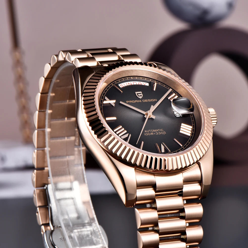 2025 Neue PAGANI DESIGN DD40 Roségold Herrenuhren NH36 Automatikuhr für Männer Mechanische Armbanduhren Luxus AR Saphiruhr