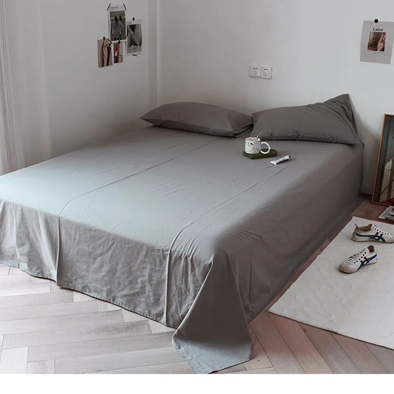 Simple Solid Color Bed Sheet Single Piece Pure Cotton Ins Style Quilt Sheet All Cotton Pillow Case