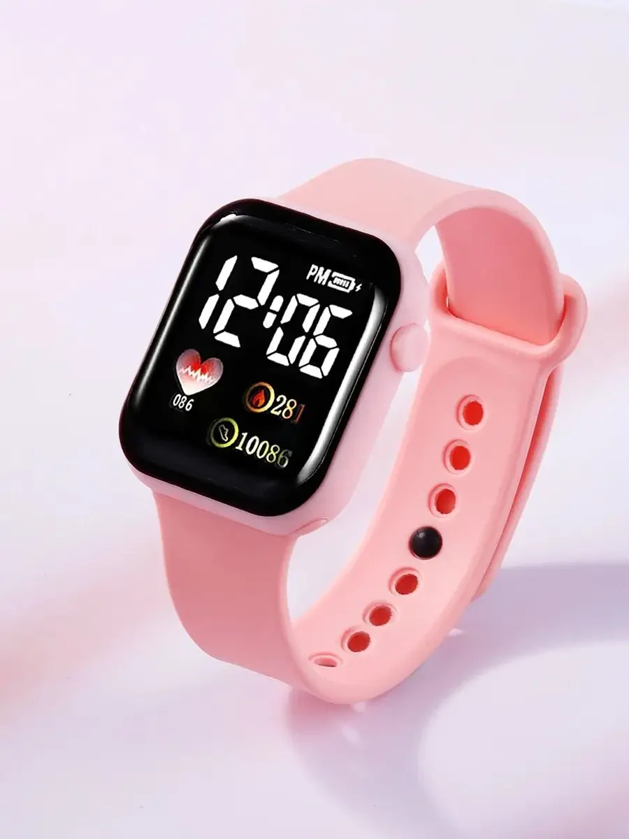 Women's Simple LED Electronic Watch and Jewelry Set, Fashionable Wristwatch, No Smart Functions, Decorative Pattern Design