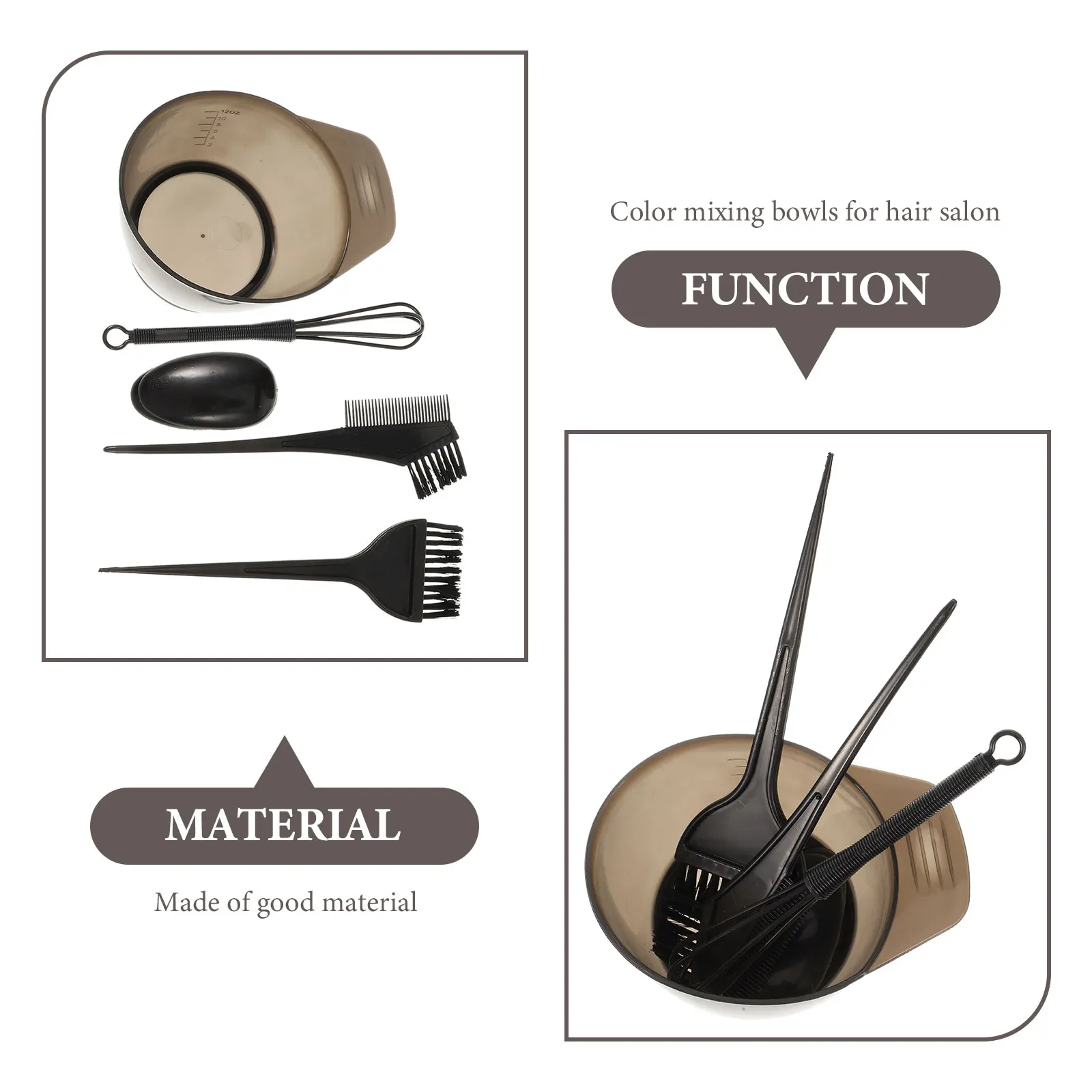 

1 set Hair Dyeing Kit Baked Oil Comb Set Large Mixing Bowl Handle Stiff Thick for All Hair Types Home Salon Use Coloring