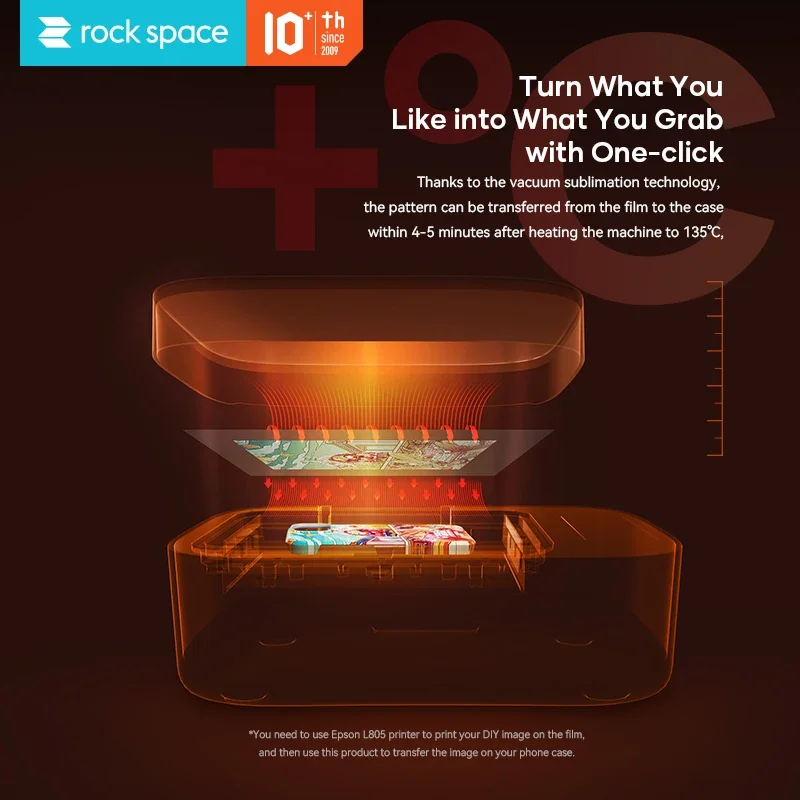 Rock Space Vacuum Heater Transfer Printer Heat Press Machine Sublimation for custom Mobile Phone Case