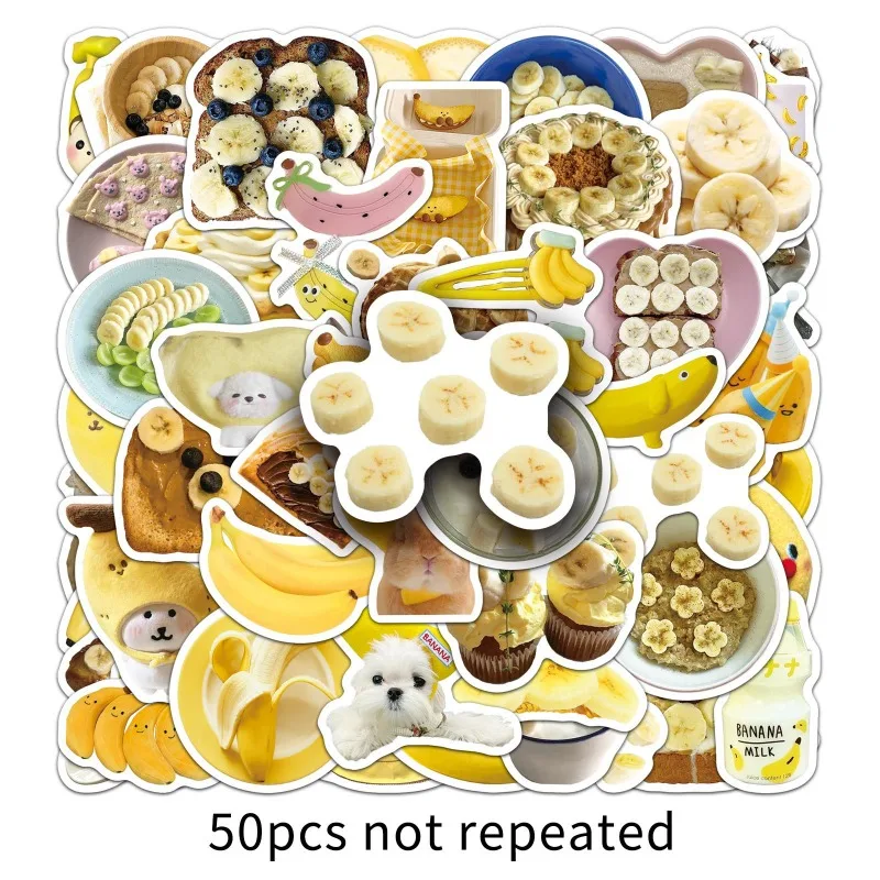 50 قطعة INS عادية الكورية موضة الموز سجل القصاصات مجلة ملصق ديكور ذاتي الصنع الأصفر كولو الكرتون القرطاسية ملصق مائي لوازم الطلاب #1