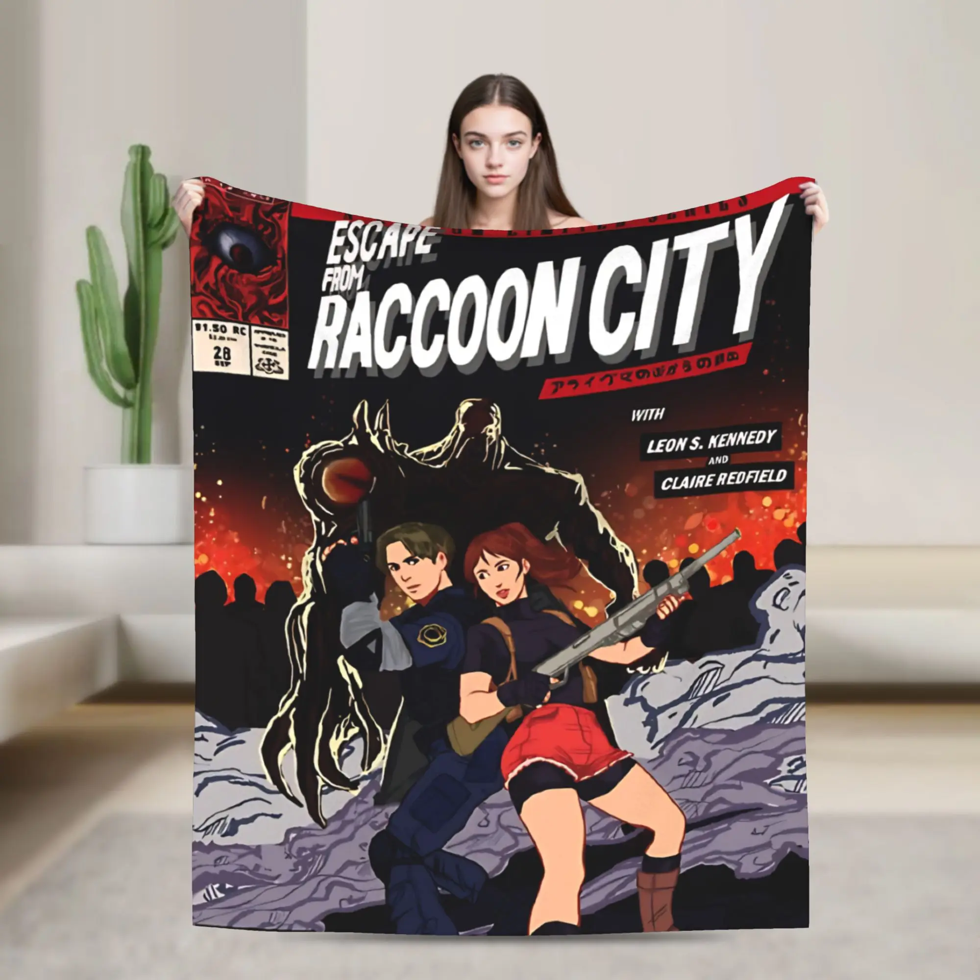 

Residents Evils Game Blanket Flannel Throw Blanket Bedding Couch Decoration Soft Warm Bedspreads,