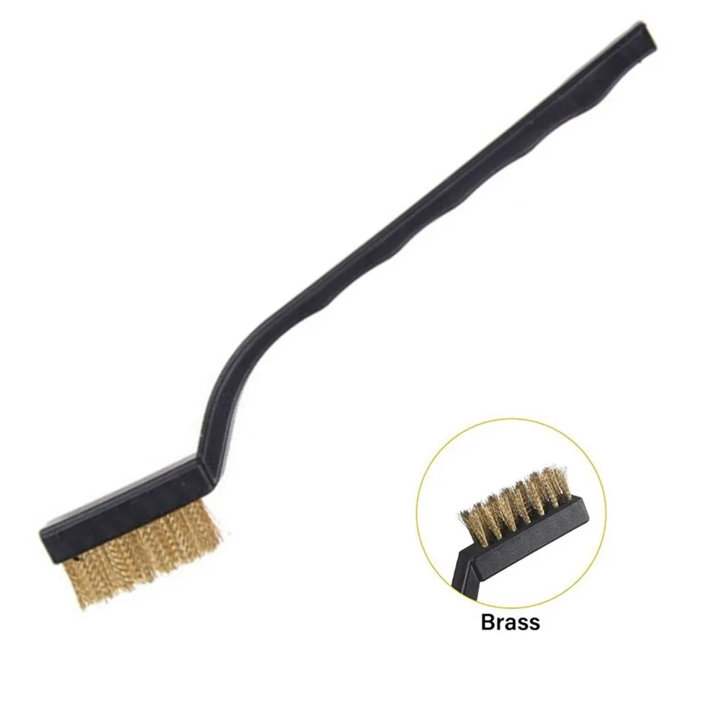 10pc 17cm Brass Wire Brush Small Paint Rust Remover Steel Wire Brushes Industrial Metal Polishing Burring Cleaning Brush Tools