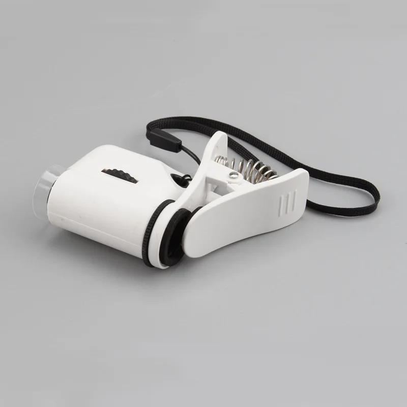 Mini Portable Led Light Microscope with Phone Holder, High Magnification Pocket Sized Microscope