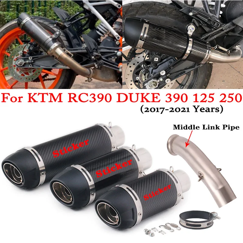 Motorcycle Exhaust Escape Modify Moto Muffler System For KTM RC390 Duke 390 125 250  RC 390 2017 - 2021 Removable DB Killer