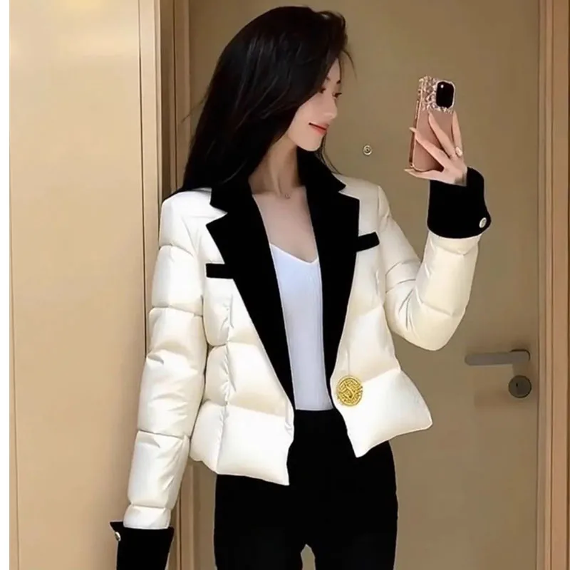 

Beautiful Cotton Coat for Women 2025 New High-end Small Fragrance White Cotton Jacket Autumn Winter Jacket Short Cotton Clothing