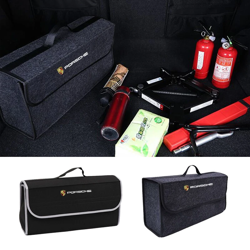 Sac de Rangement Pliable de Grande Capacité pour Coffre de Voiture Porsche Panamera Spyder Carrera Macan Boxster Cayman broderie enne 911 970