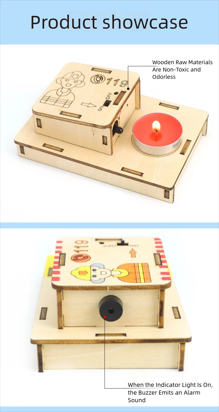 Zestaw DIY do samodzielnego montażu alarmu pożarowego, układ scalony, puzzle, rękodzieło, nauka, technologia, zestaw edukacyjny, zabawka STEM, prezent dla dzieci