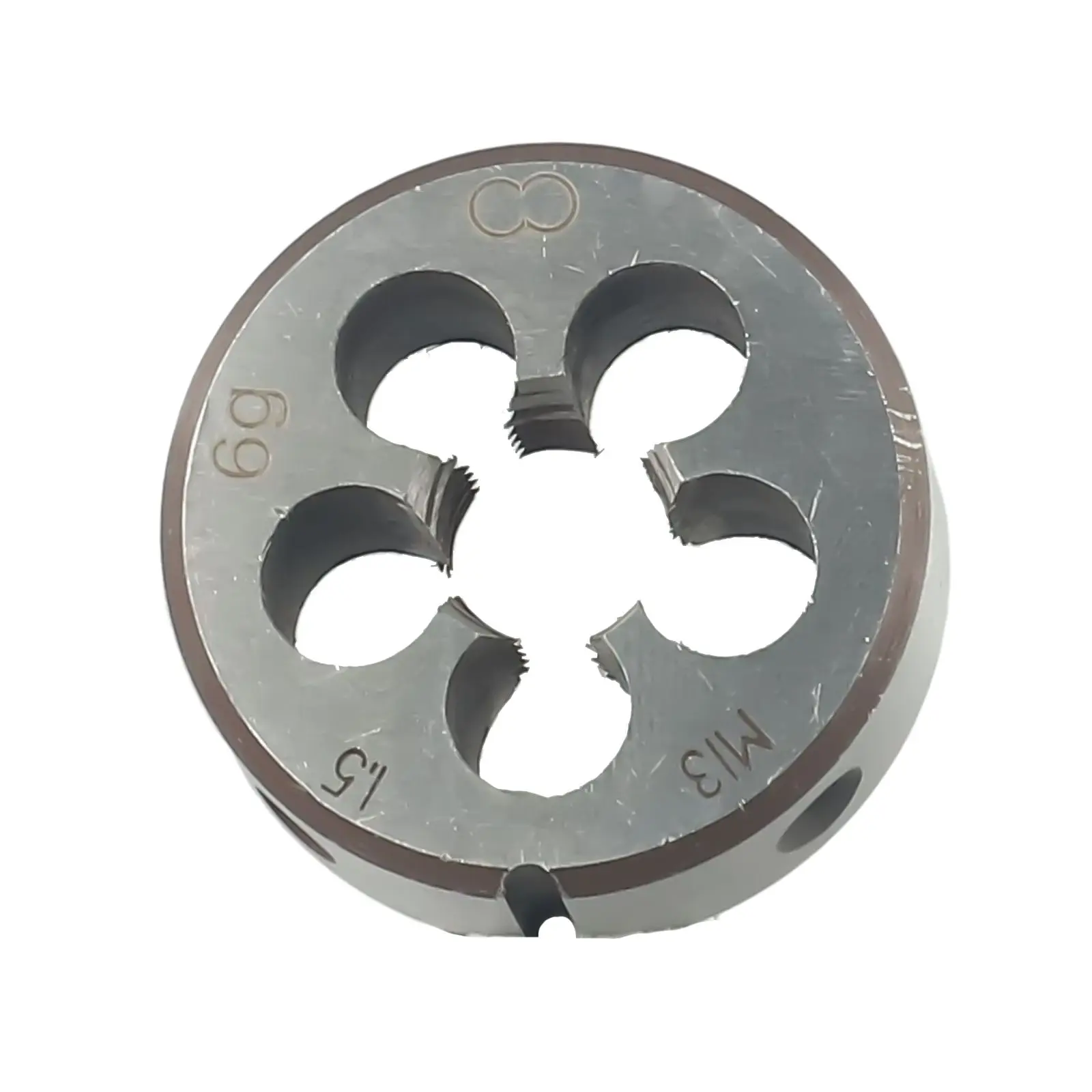 

Изысканный высококачественный практичный новый ручной метчик + круглый штамп, серебристый, компактный, высокоскоростной стальной M13 X 1,5 мм, металлообрабатывающий инструмент