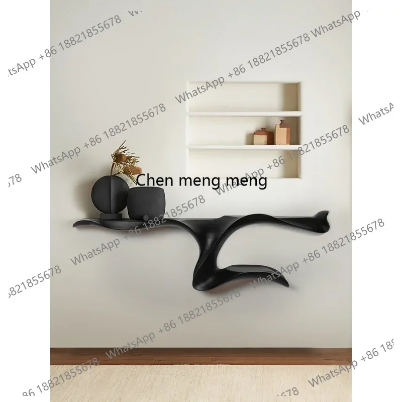 F150 Wabi Sandy Wind Super Narrow Solid Wood Entrance Table Corridor Art Italian Minimalist Entrance Entrance Decorative Rack