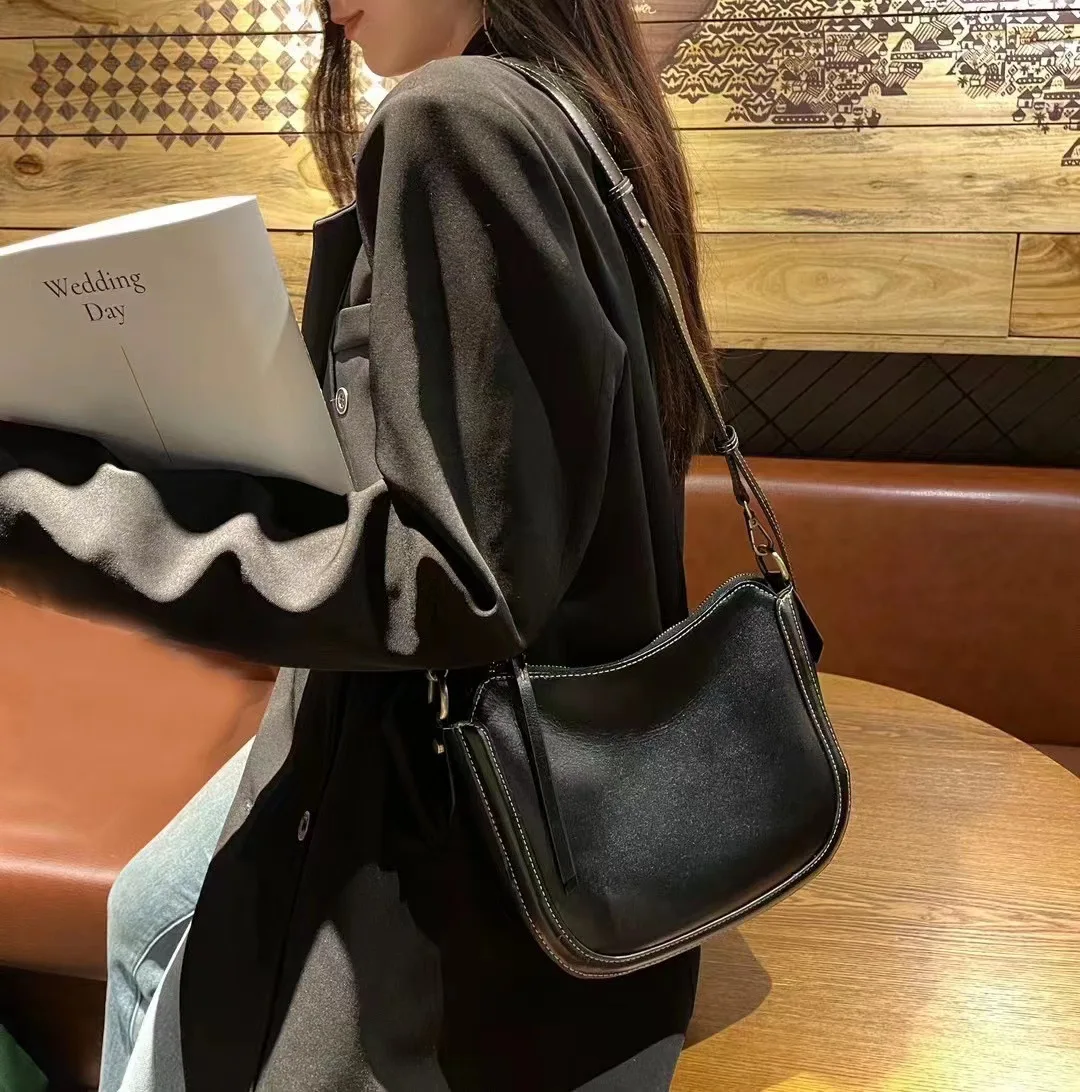Vintage Genuine Leather Women Crossbody Bag Small Shoulder Handbag Female Messenger Bags