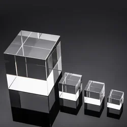 1PCS K9 Crystal Cube Optical Hexagonal Prism Square Right Angle Lens Photo Photo Prop Square Glass Base 50/60/70/80mm