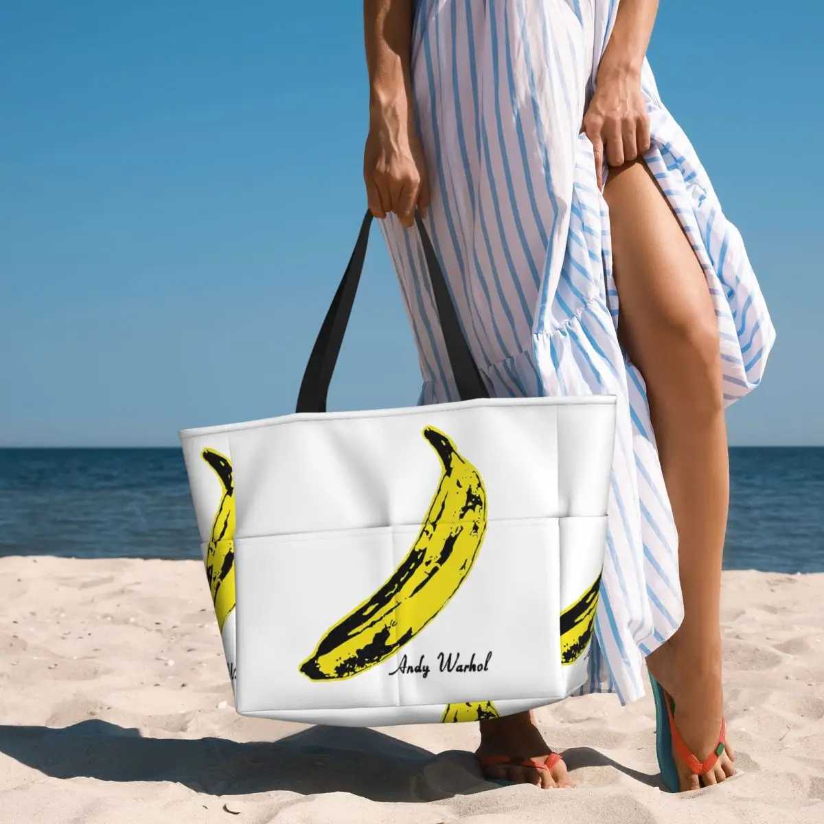 

Andy Warhol Sunset Cat Cattle Banana Beach Tote Bag Sport Gym Yoga Duffle Large Tote Bag Women Travel Bag Fitness bag