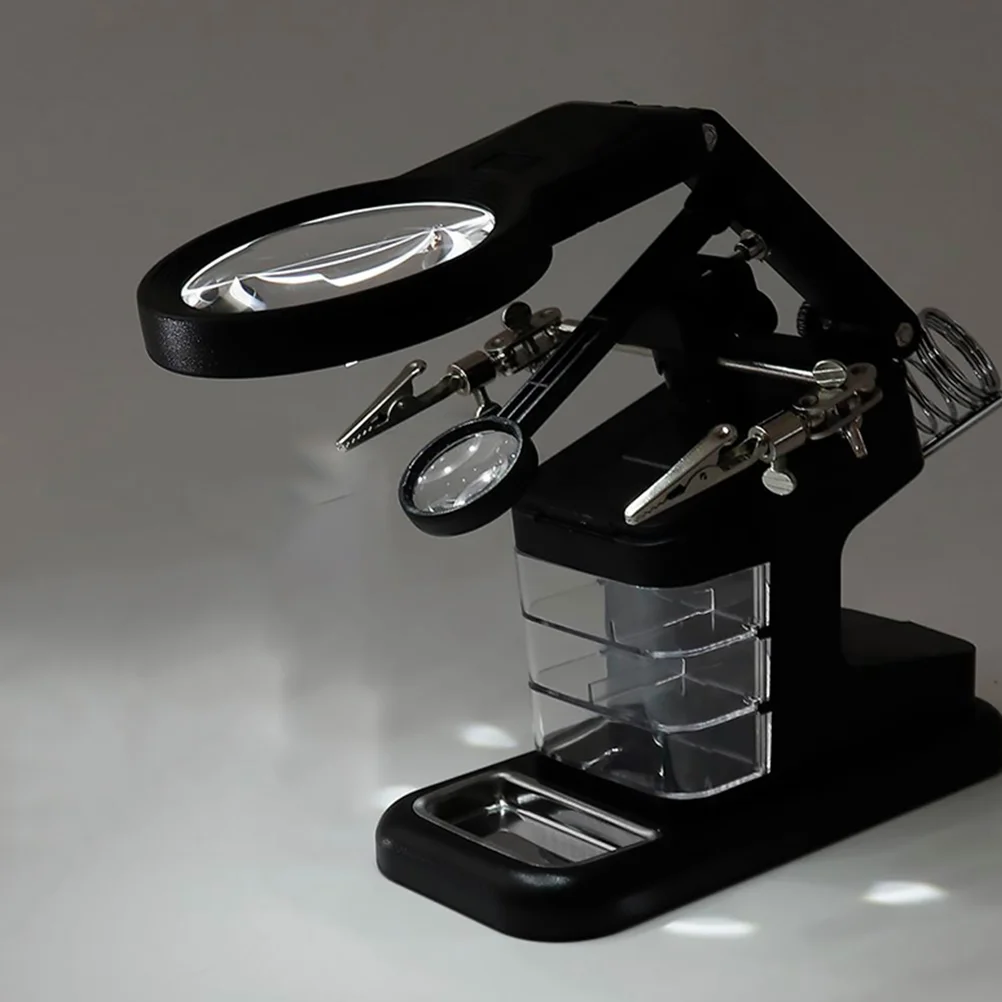 

10 LED Magnifying Light Multifunctional Soldering Iron Kit Table Magnifier Station Aluminum Alloy with