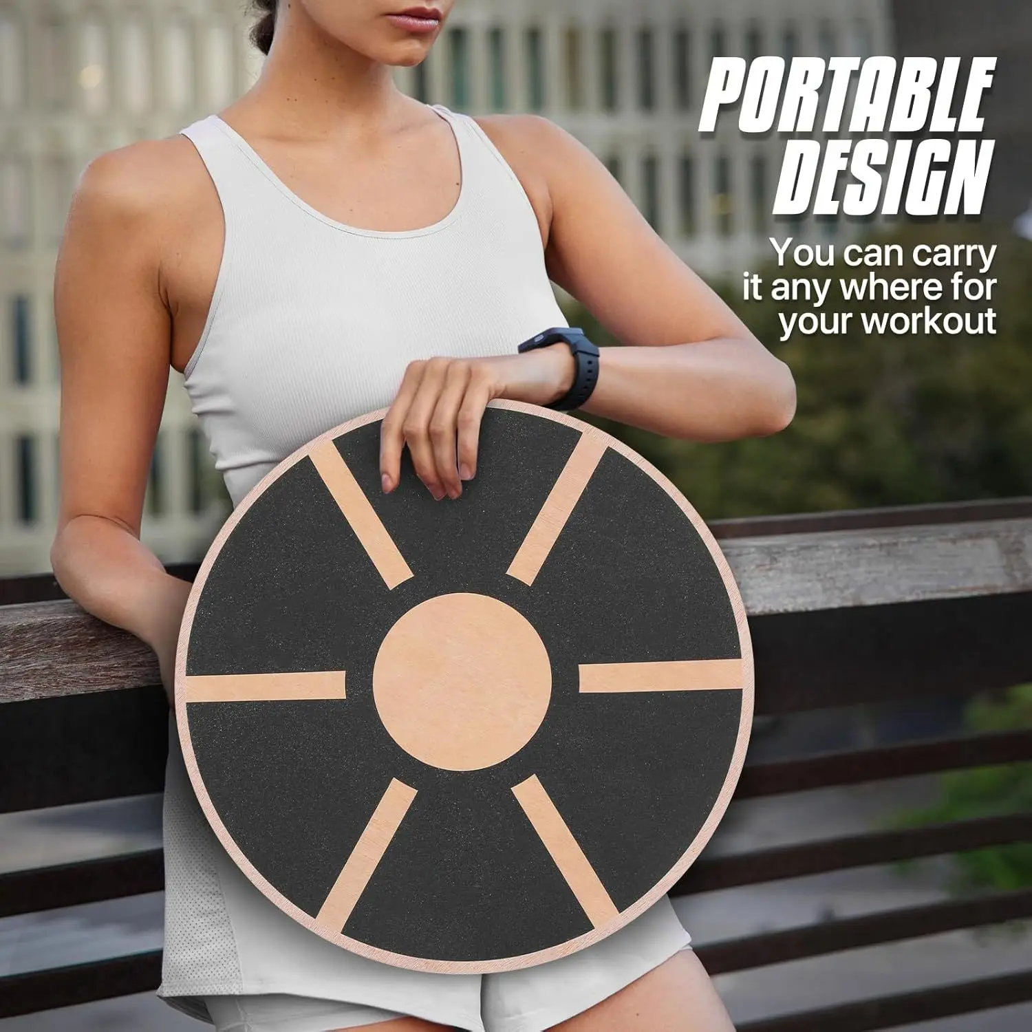 

Circular Balance Board Wooden Core Trainer Wobble Stretching Board For Home Gym Yoga Pilates Stability Workout Equipment