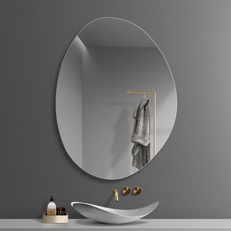 Irregular bathroom mirror, wall mounted, self-adhesive bathroom wall mounted, toilet sink, vanity mirror