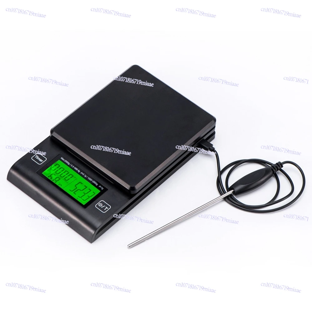 Hand brewed coffee electronic scale, timing weighing and temperature measurement multi-functional portable household scale