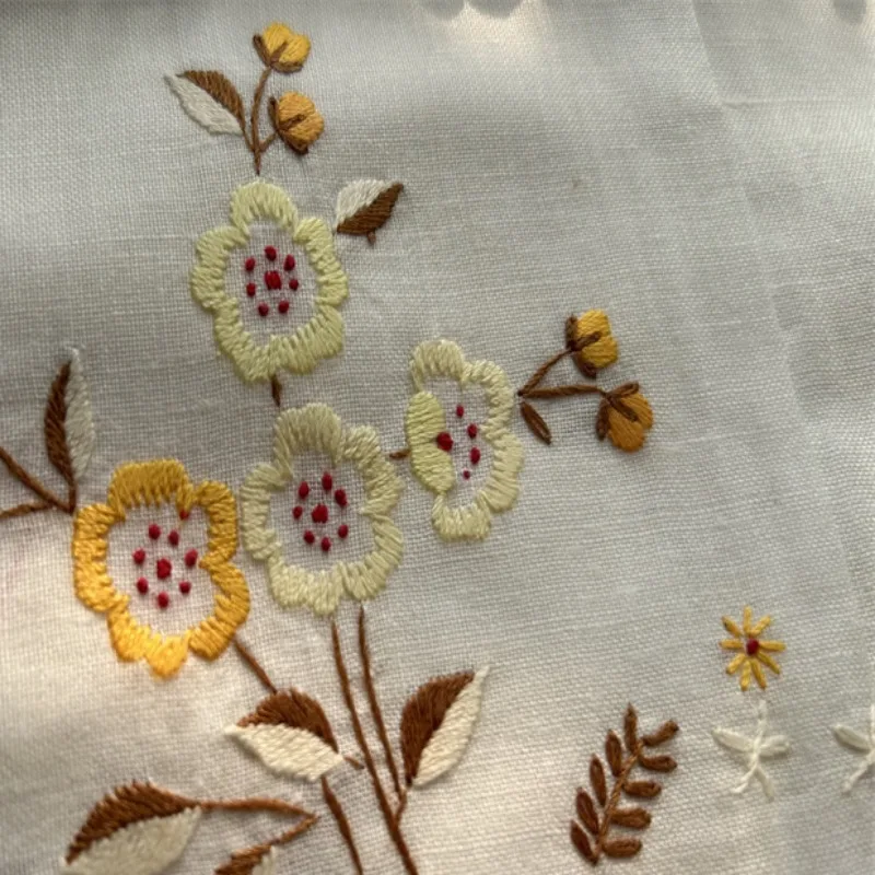 2 pezzi di commercio estero in cotone e lino americano retrò tessuto ricamato a mano divano asciugamano tovaglioli universali fazzoletto