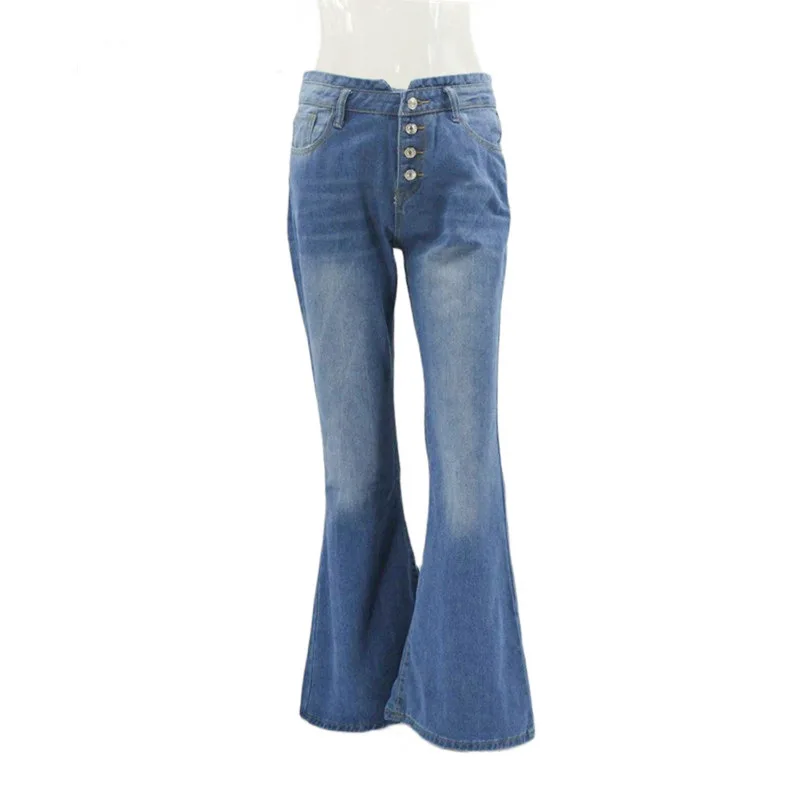 Calças de cintura alta soltas lavadas jeans bolsos fino denim alargamento clássico feminino vintage estiramento calças retas